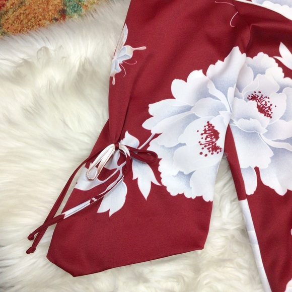 Vintage Hawaiian Malama Island Aloha Dress Maxi Floral Tropical Red 12 - Picture 3 of 10